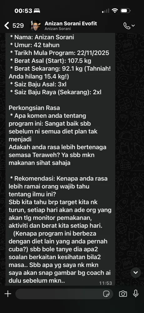 Mesej Peserta EVOFIT 2