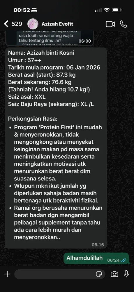 Mesej Peserta EVOFIT 3